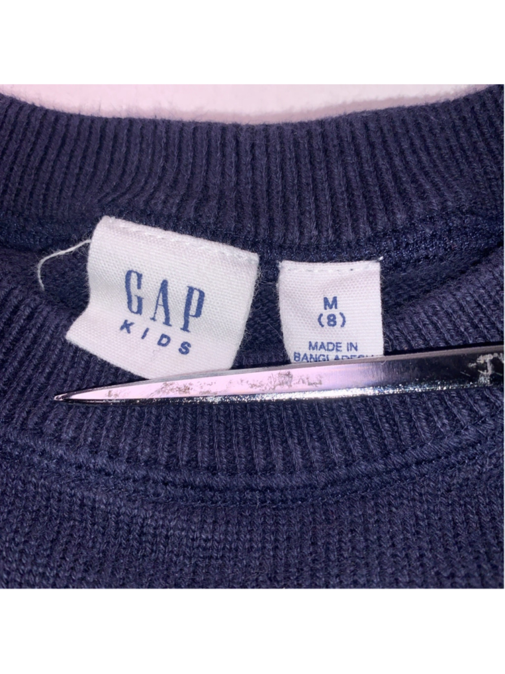 Gap Kids Boys Tops Striped Gap Logo Crew Neck School Sweater Size 8 Medium Boys - Picture 2 of 16